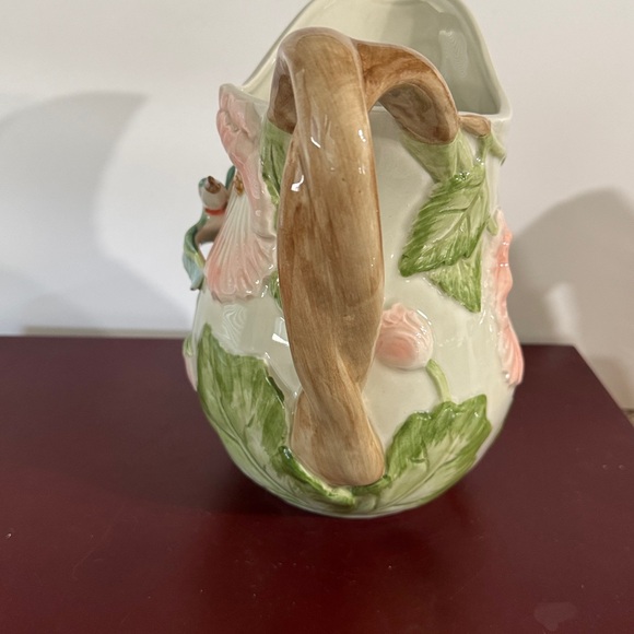 1987 VINTAGE 2 QT FITZ & FLOYD 3D HUMMING BIRD PITCHER - Picture 4 of 9